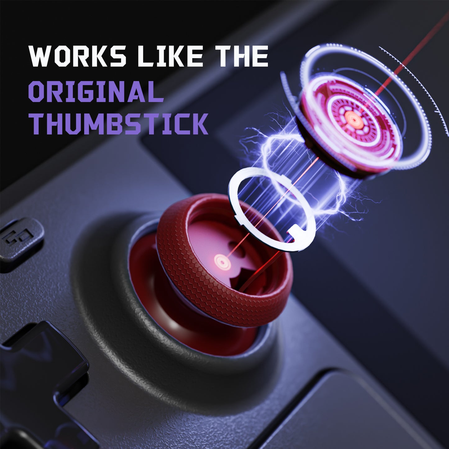 eXtremeRate Replacement Thumbsticks with Original Touch Sensing for Steam Deck LCD & OLED - Carmine Red