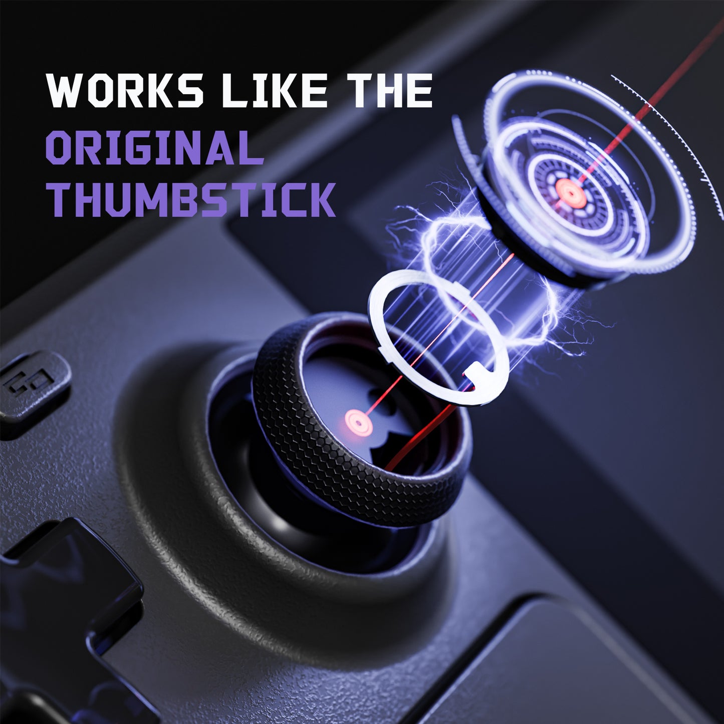 eXtremeRate Replacement Thumbsticks with Original Touch Sensing for Steam Deck LCD & OLED - Black