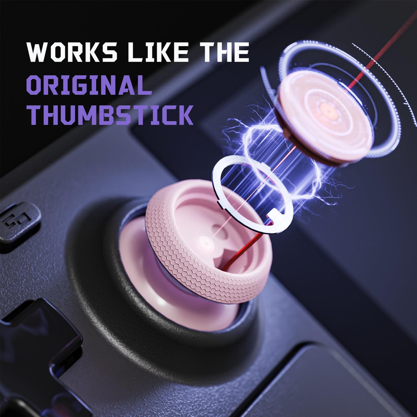 eXtremeRate Replacement Thumbsticks with Original Touch Sensing for Steam Deck LCD & OLED - Cherry Blossoms Pink