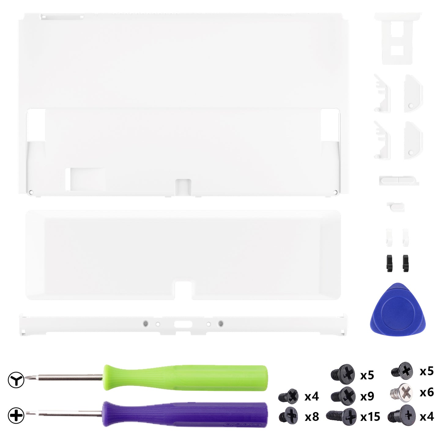 eXtremeRate Replacement Back Plate with Kickstand for Nintendo Switch OLED - White