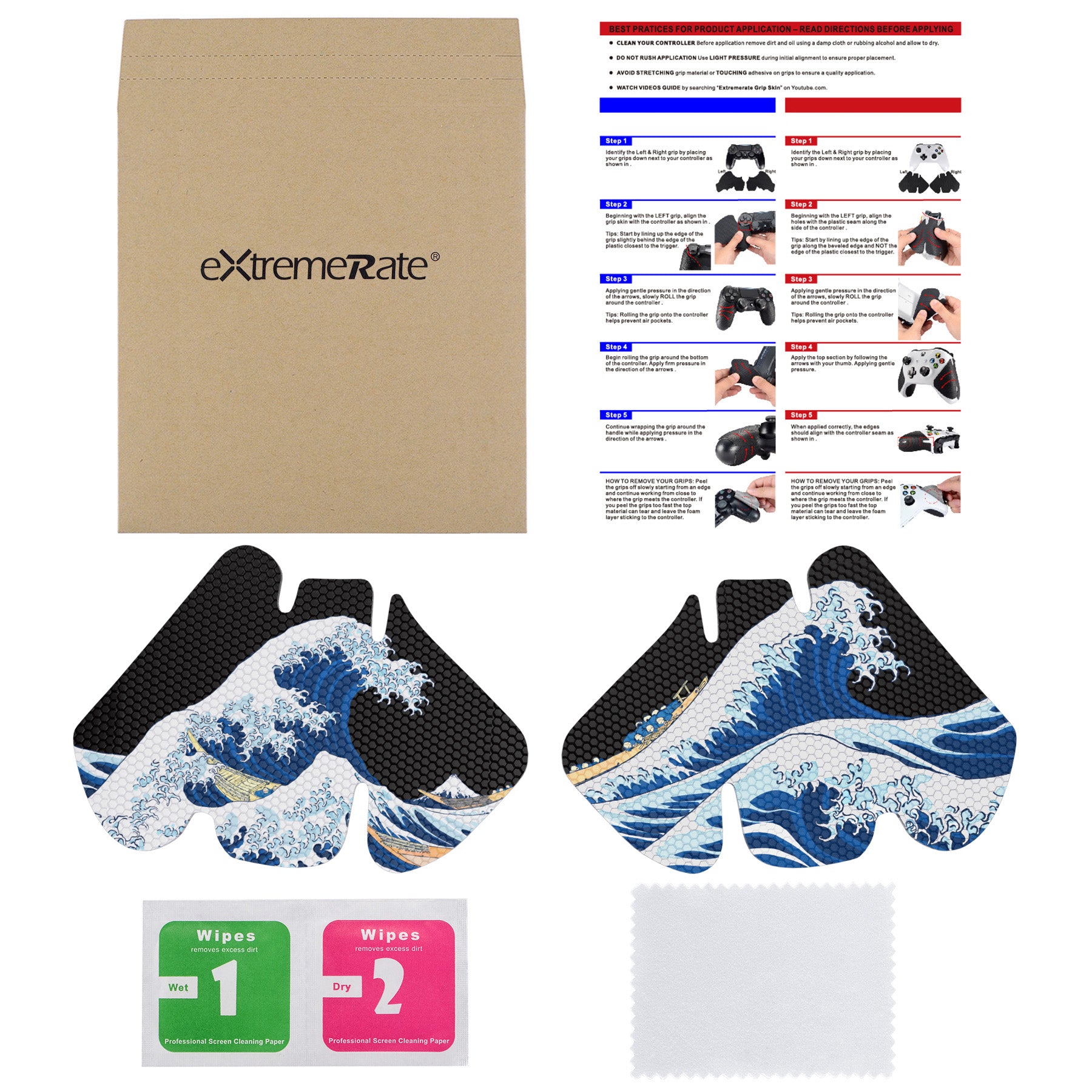 eXtremeRate The Great Wave Off Kanagawa Anti-Skid Sweat-Absorbent
