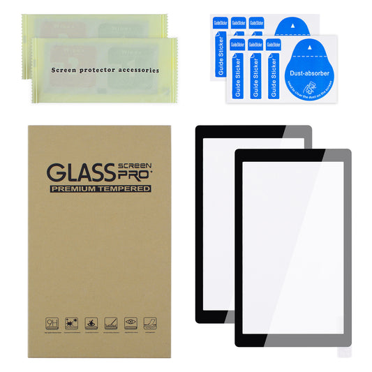 eXtremeRate 2 Pack Anti-Scratch Transparent HD Tempered Glass Screen Protector for Nintendo Switch Lite - Black Border