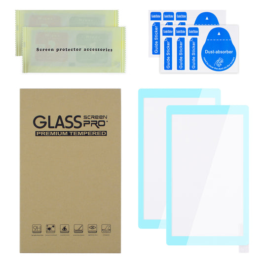 eXtremeRate 2 Pack Anti-Scratch Transparent HD Tempered Glass Screen Protector for Nintendo Switch Lite - Heaven Blue Border