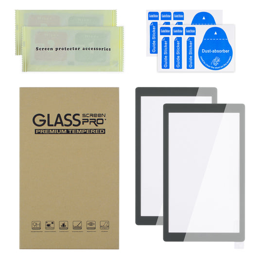 eXtremeRate 2 Pack Anti-Scratch Transparent HD Tempered Glass Screen Protector for Nintendo Switch Lite - Gray Border