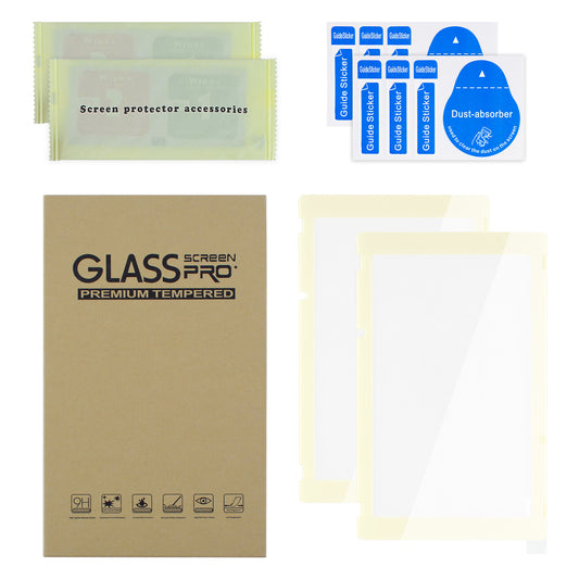eXtremeRate 2 Pack Anti-Scratch Transparent HD Tempered Glass Screen Protector for Nintendo Switch Lite - Antique Yellow Border
