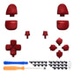 eXtremeRate Replacement Full Set Buttons Compatible with PS5 Controller BDM-030/040/050/060 - Scarlet Red