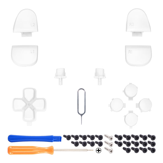 eXtremeRate Replacement Full Set Buttons Compatible with PS5 Controller BDM-030/040/050 - White
