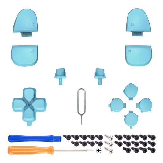 eXtremeRate Replacement Full Set Buttons Compatible with PS5 Controller BDM-030/040 - Heaven Blue eXtremeRate