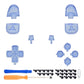 eXtremeRate Replacement Full Set Buttons Compatible with PS5 Controller BDM-030/040/050/060 - Crystal Clear Light Blue