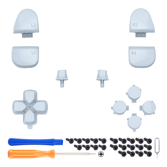 eXtremeRate Replacement Full Set Buttons Compatible with PS5 Controller BDM-030/040/050/060 - Celadon Green