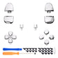 eXtremeRate Replacement Full Set Buttons Compatible with PS5 Controller BDM-030/040/050/060 - Chrome Silver