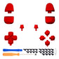 eXtremeRate Replacement Full Set Buttons Compatible with PS5 Controller BDM-030/040/050/060 - Chrome Red