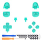eXtremeRate Replacement Full Set Buttons Compatible with PS5 Controller BDM-030/040/050/060 - Emerald Green