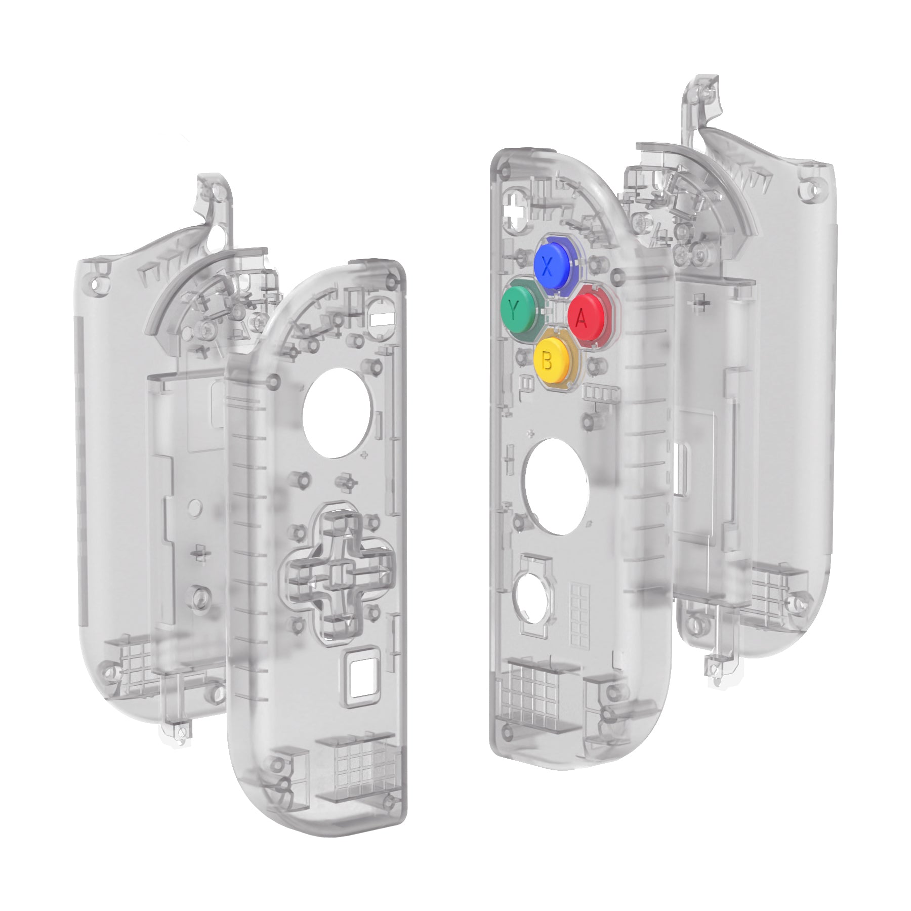 eXtremeRate Clear Black for Joycon Handheld Controller Housing (D