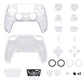 eXtremeRate LUNA Redesigned Replacement Full Set Shells with Buttons Compatible with PS5 Controller BDM-030/040/050 - Clear