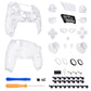 eXtremeRate LUNA Redesigned Replacement Full Set Shells with Buttons Compatible with PS5 Controller BDM-030/040/050 - Clear
