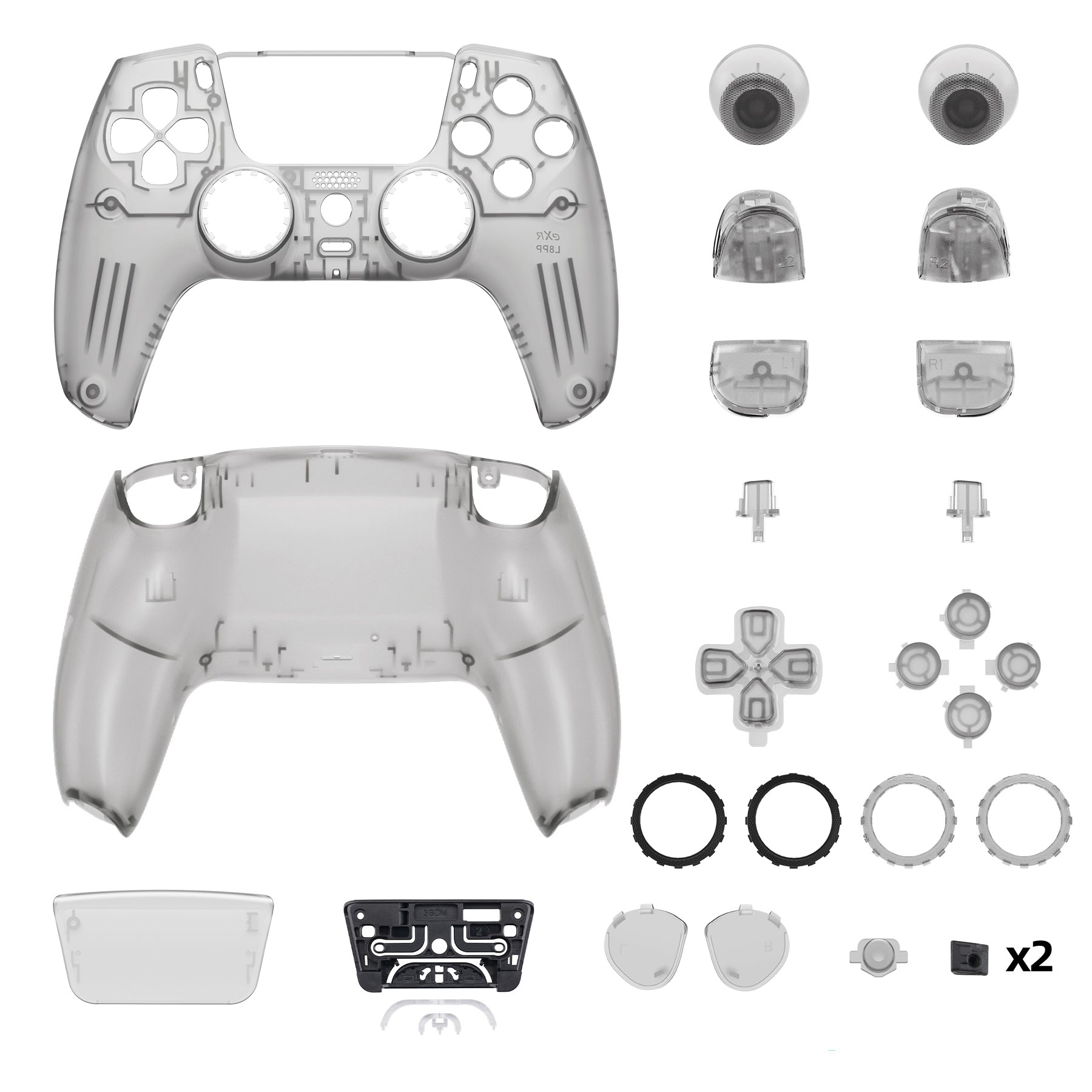 eXtremeRate PS5 Controller LUNA Redesigned Full Set Shells with