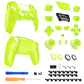 eXtremeRate LUNA Redesigned Replacement Full Set Shells with Buttons Compatible with PS5 Controller BDM-030/040/050 - Clear Lime Green