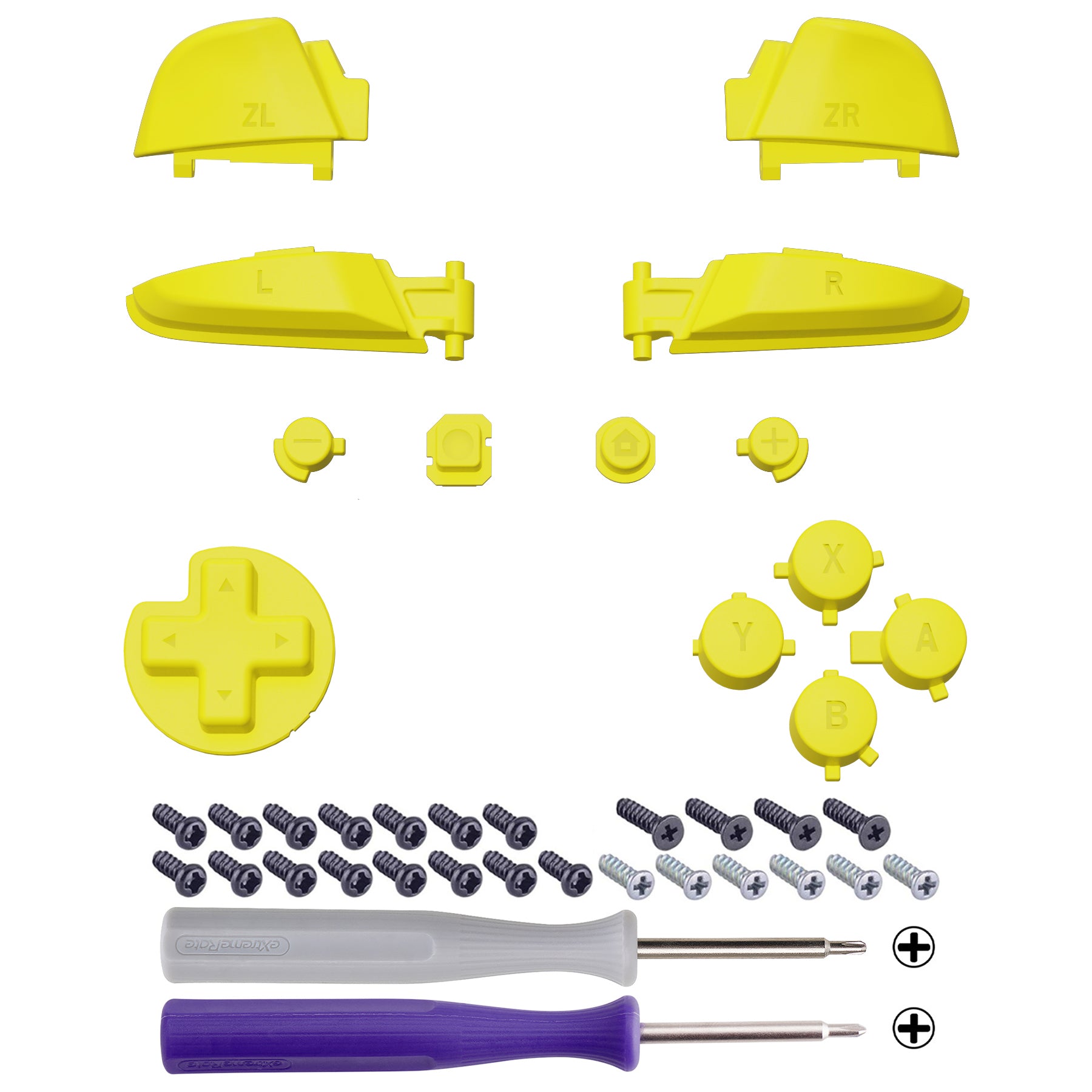 eXtremeRate Sunflower Yellow Repair ABXY D-pad ZR ZL L R Keys for