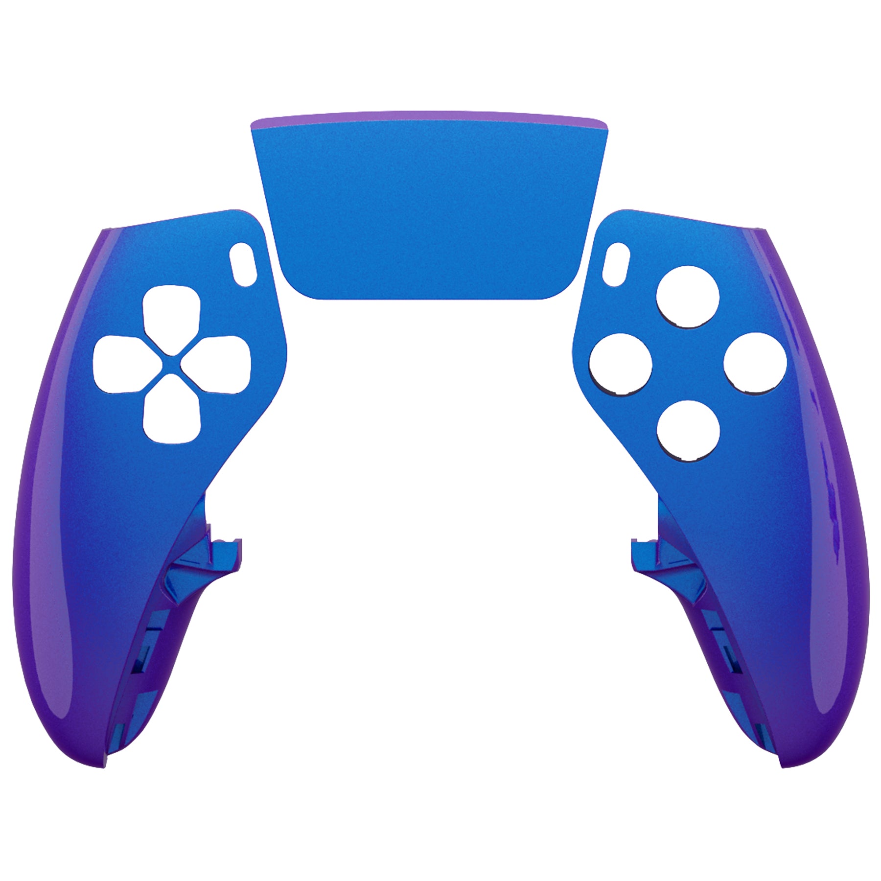 Replacement Left Right Front Housing Shell with Touchpad Compatible with PS5 Edge Controller - Chameleon Purple Blue eXtremeRate