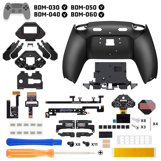 eXtremeRate SPARK Back Paddles Kit with OLED Display & Clicky Trigger Stops & Ergonomic Grips for PS5 Controller BDM-030/040/050/060 - Rubberized Black