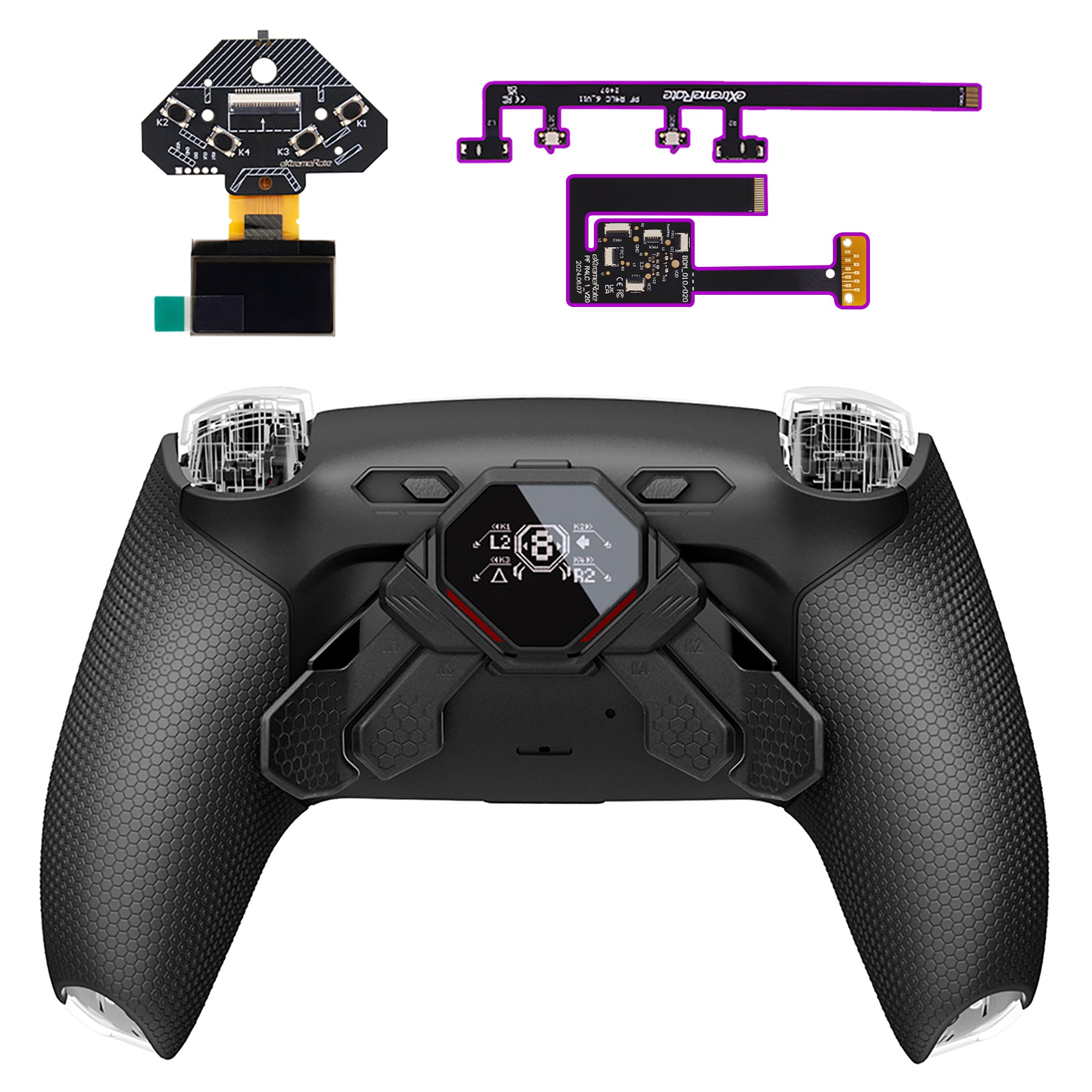 PlayStation - ps5 extremerate背面パドル　スマートトリガーパンパー装備 eXtremeRate SPARK Back Paddles Kit with OLED Display & Clicky