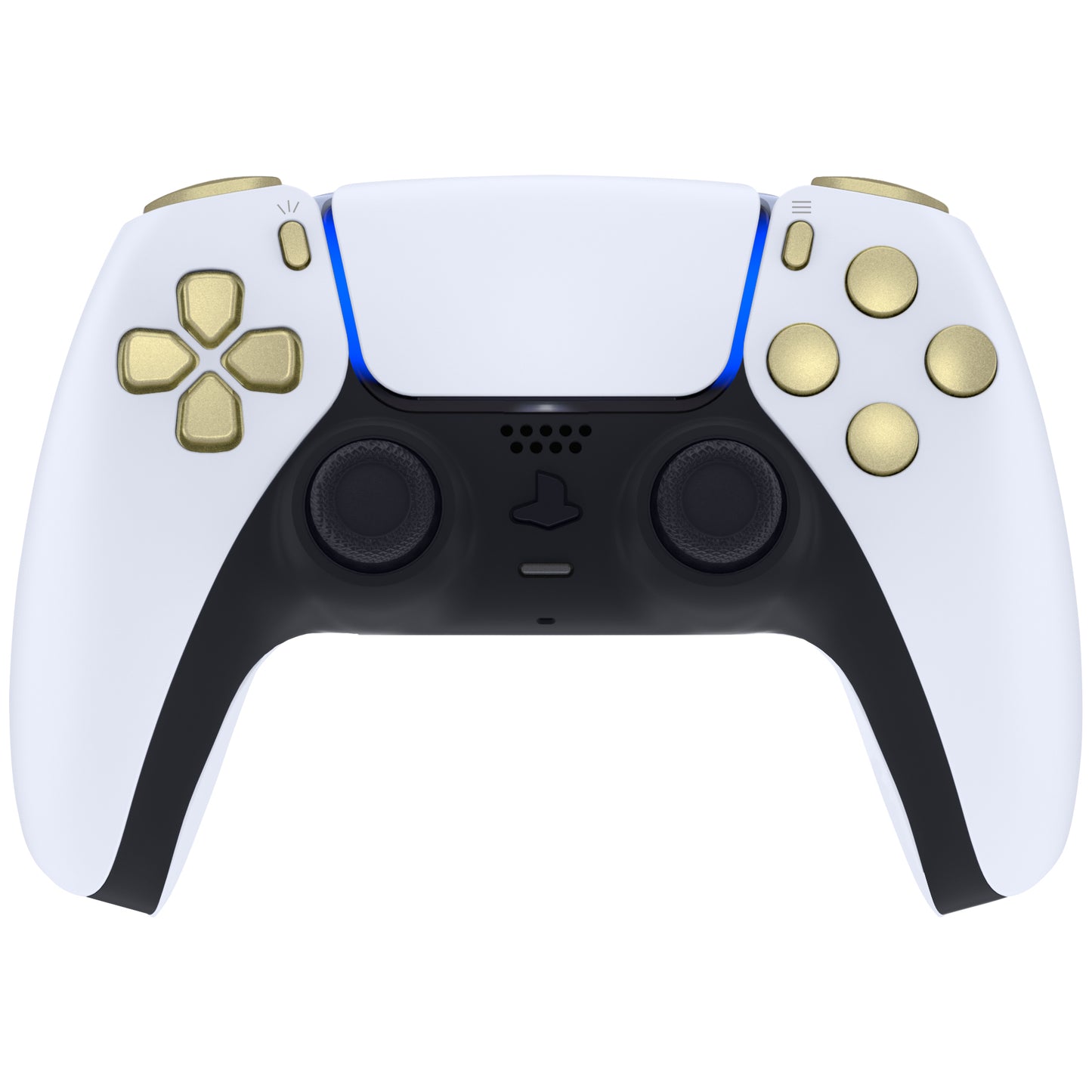 eXtremeRate Replacement Full Set Buttons Compatible with PS5 Controller BDM-030/040 - Metallic Champagne Gold eXtremeRate