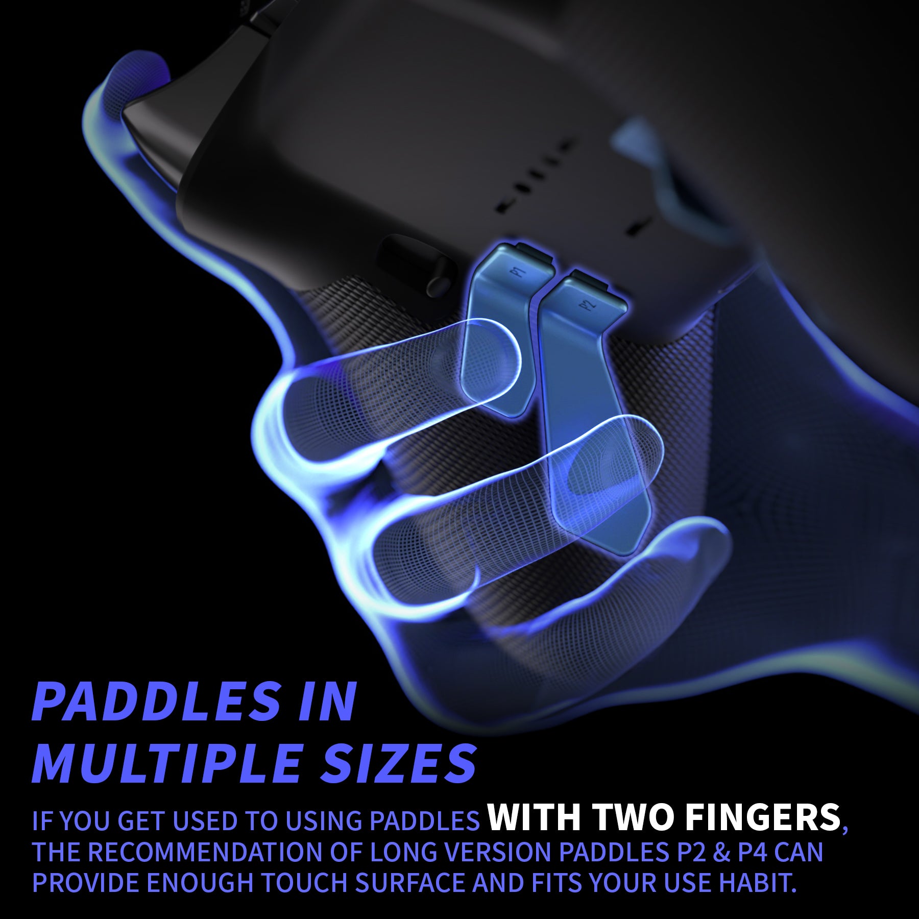 eXtremeRate Retail Metalic Neptune Blue 6in1 Replacement Interchangeable Swift Back Paddles for Xbox One Elite & Elite Series 2 Controller