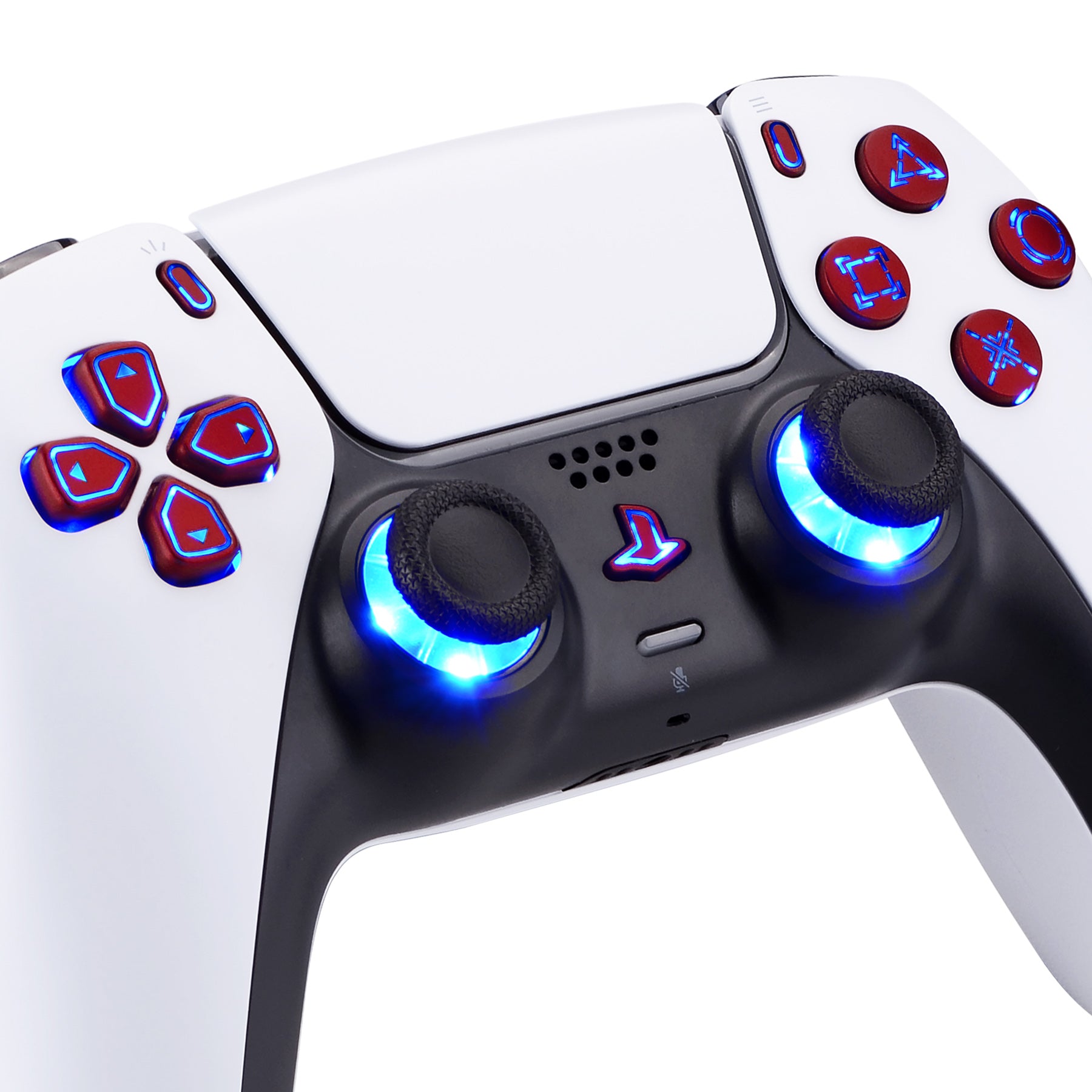 eXtremeRate Retail Multi-Colors Luminated Buttons DTF V3 LED Kit for PS5 Controller BDM-030 - Scarlet Red