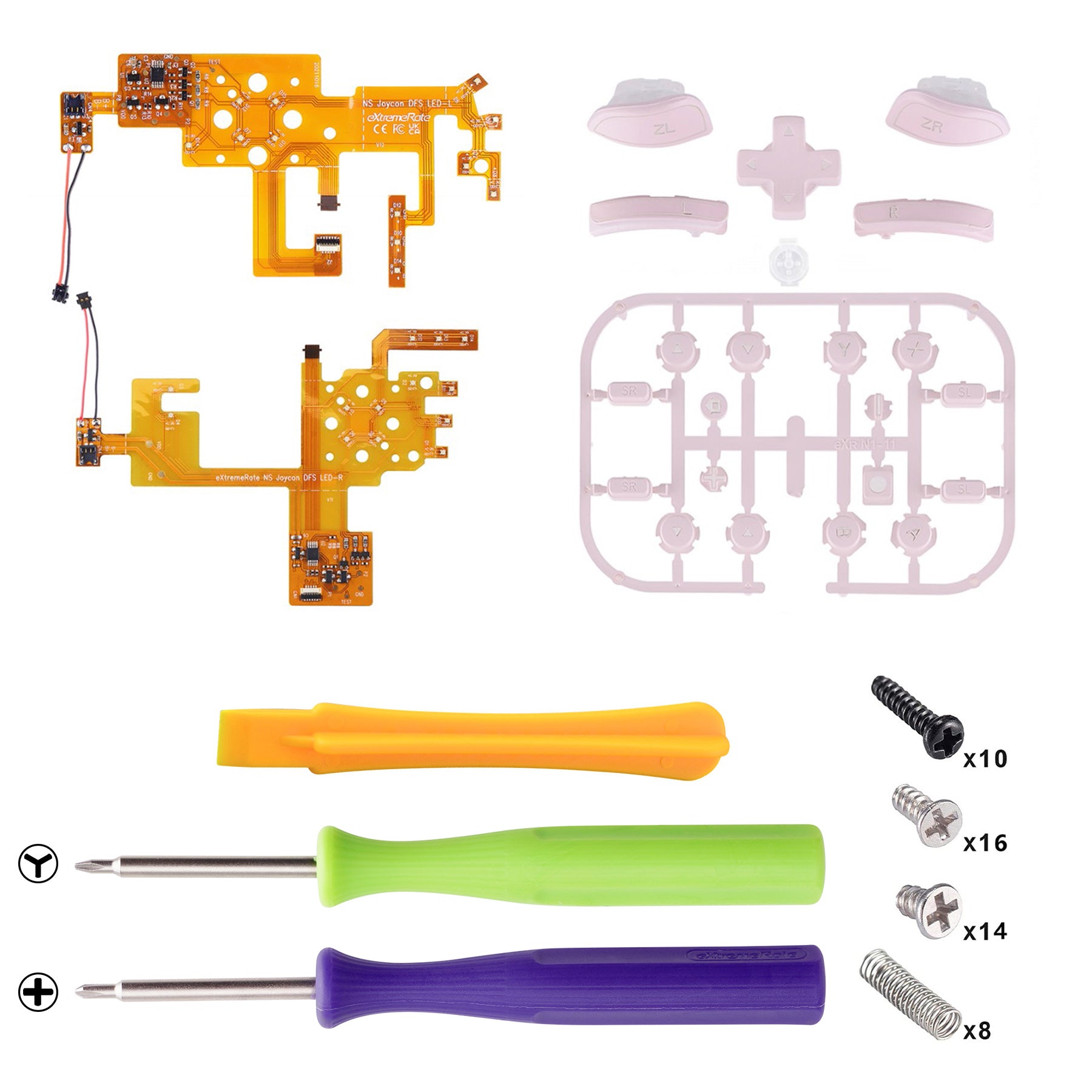 eXtremeRate 7 Colors 9 Modes NS Joycon DFS LED Kit, Multi-Colors