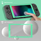 eXtremeRate Retail 2 Pack Mint Green Border Transparent HD Clear Saver Protector Film, Tempered Glass Screen Protector for Nintendo Switch [Anti-Scratch, Anti-Fingerprint, Shatterproof, Bubble-Free] - NSPJ0706