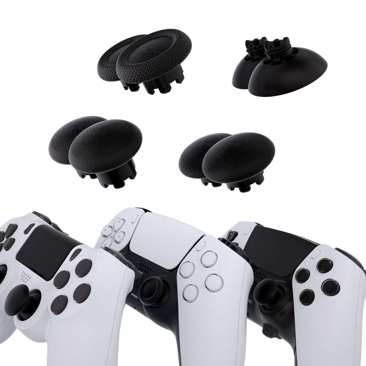eXtremeRate EDGE Sticks Replacement Interchangeable Thumbsticks for PS5 & PS5 Edge & PS4 All Model Controllers - Black