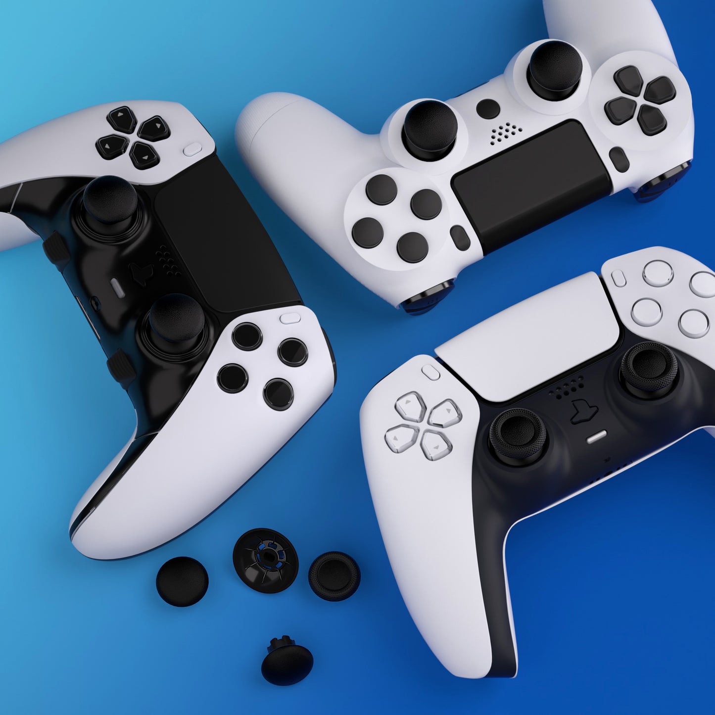 eXtremeRate EDGE Sticks Replacement Interchangeable Thumbsticks for PS5 & PS5 Edge & PS4 All Model Controllers - Black