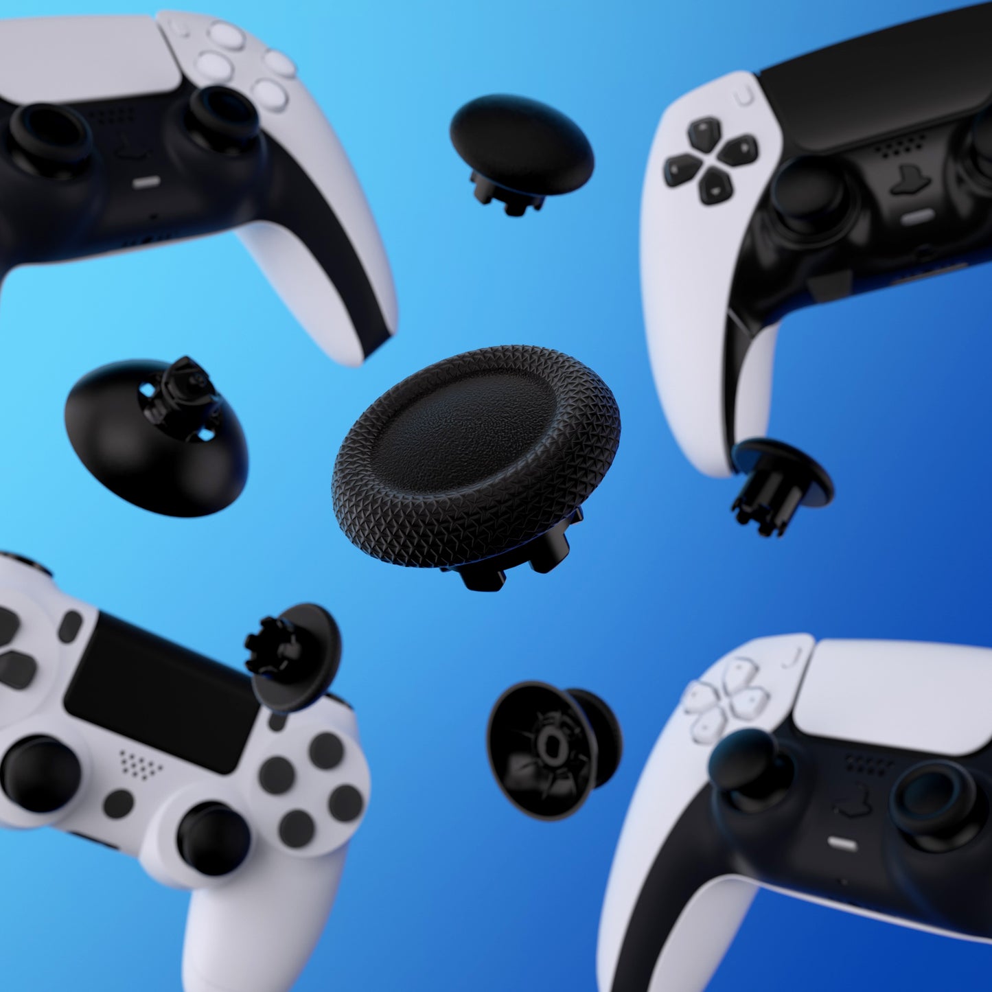 eXtremeRate EDGE Sticks Replacement Interchangeable Thumbsticks for PS5 & PS5 Edge & PS4 All Model Controllers - Black