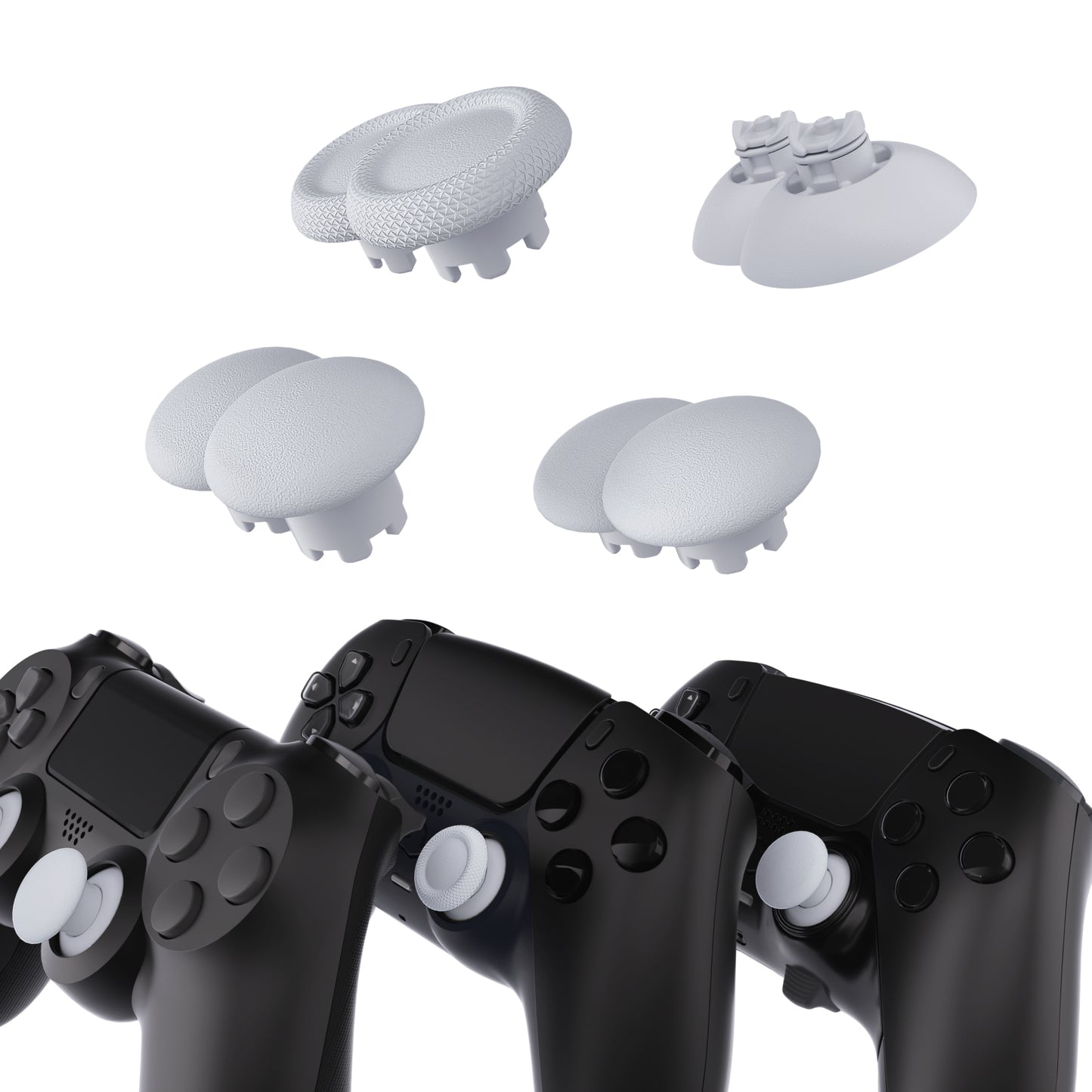 eXtremeRate EDGE Sticks Replacement Interchangeable Thumbsticks for PS5 & PS5 Edge & PS4 All Model Controllers - Solid White
