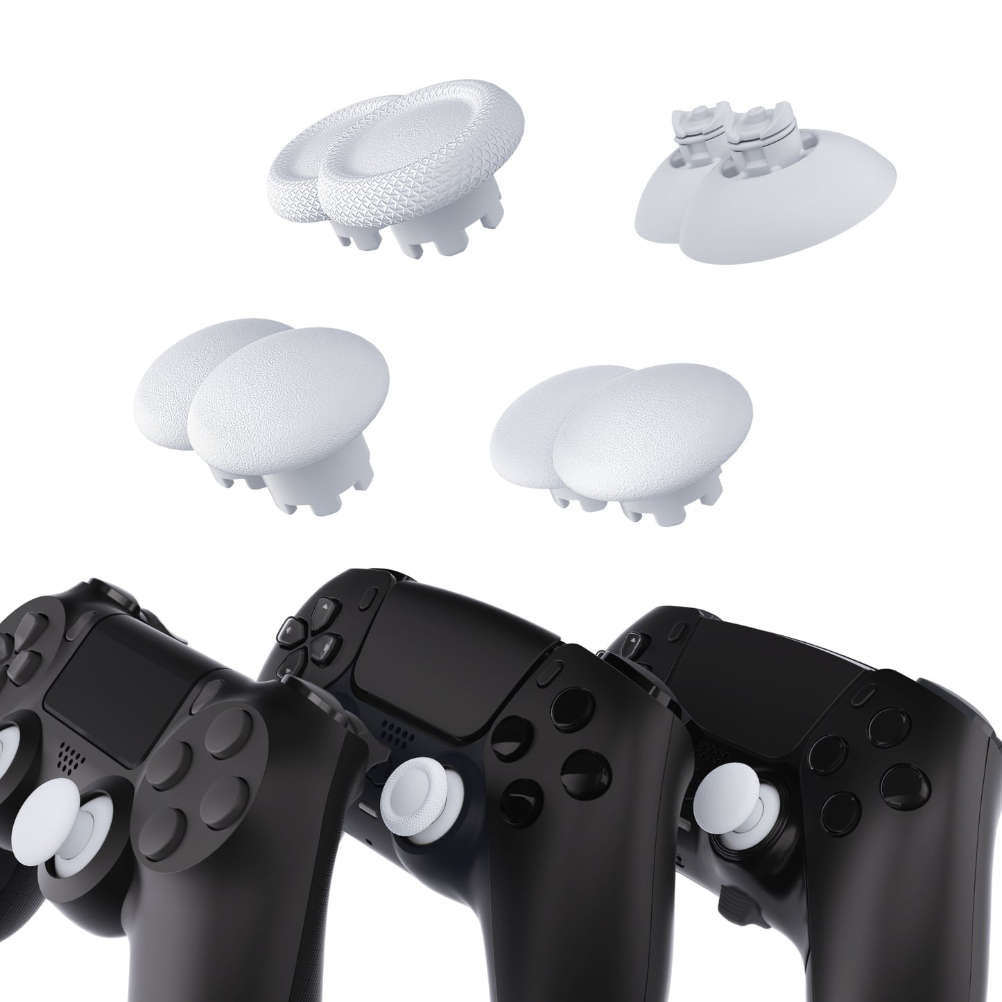 eXtremeRate EDGE Sticks Replacement Interchangeable Thumbsticks for PS5 & PS5 Edge & PS4 All Model Controllers - Robot White