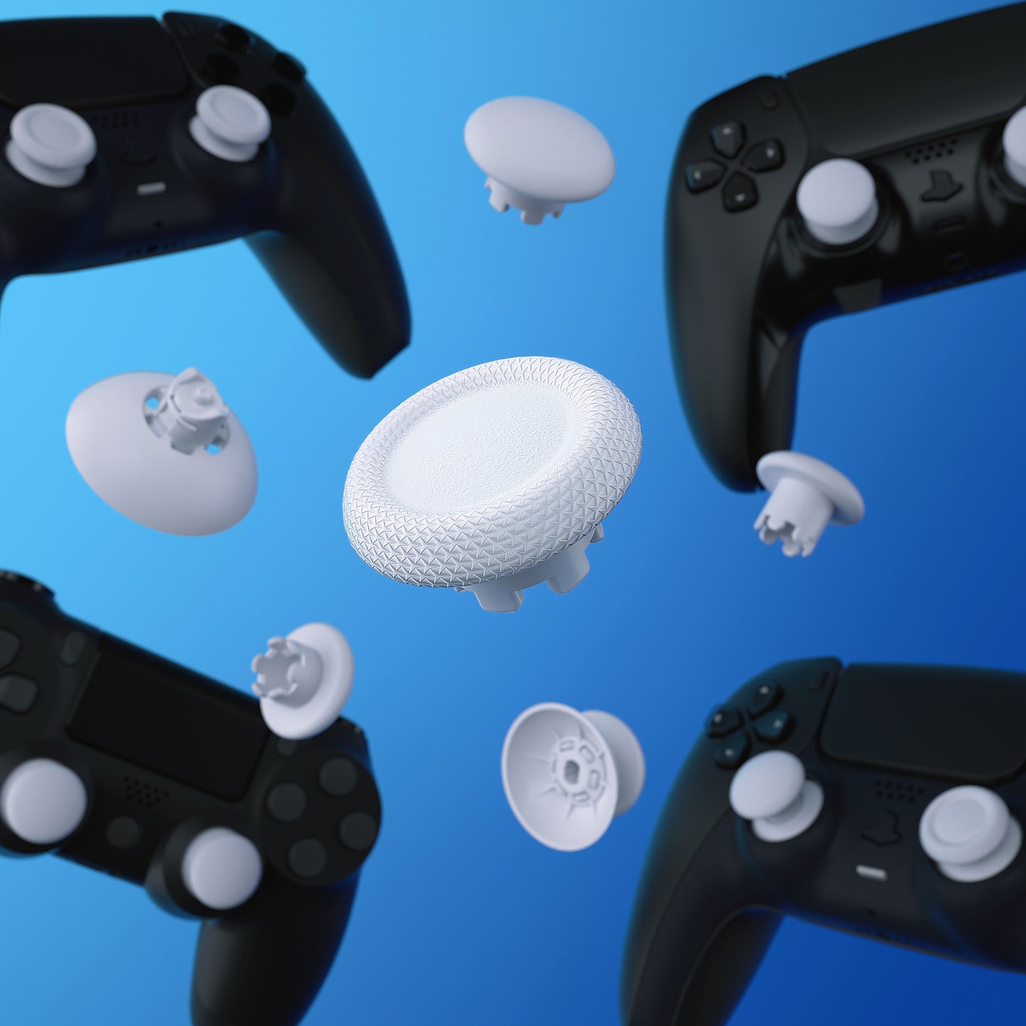 eXtremeRate EDGE Sticks Replacement Interchangeable Thumbsticks for PS5 & PS5 Edge & PS4 All Model Controllers - Robot White