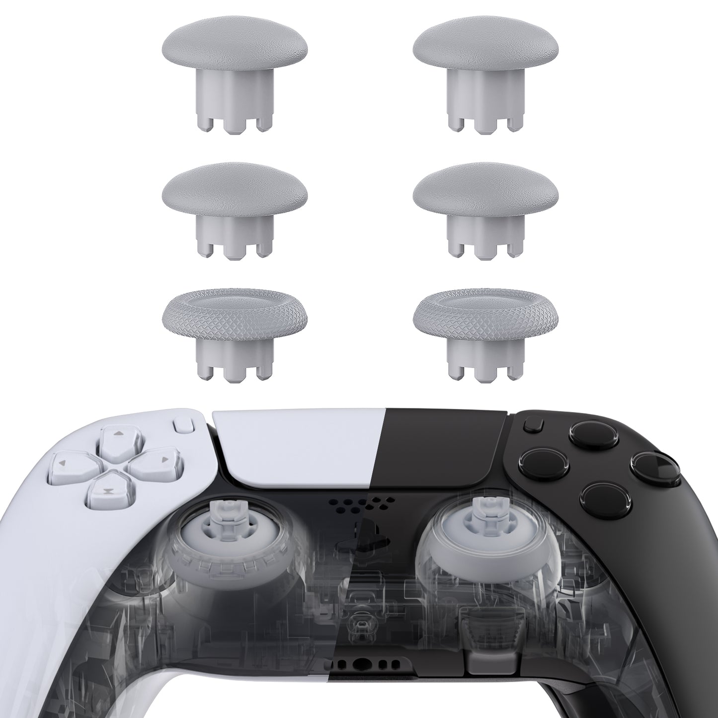 eXtremeRate EDGE Sticks Replacement Interchangeable Thumbsticks for PS5 & PS5 Edge & PS4 All Model Controllers - New Hope Gray