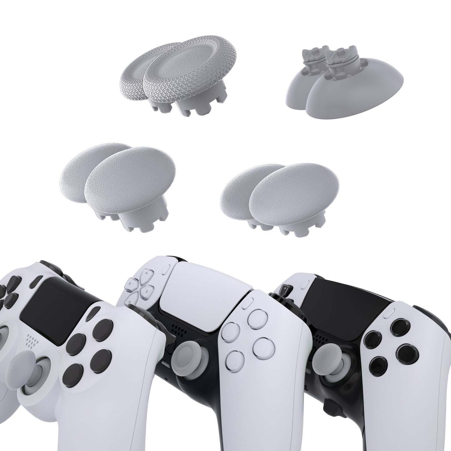eXtremeRate EDGE Sticks Replacement Interchangeable Thumbsticks for PS5 & PS5 Edge & PS4 All Model Controllers - New Hope Gray