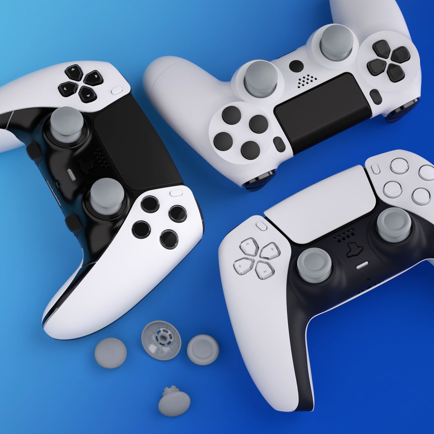 eXtremeRate EDGE Sticks Replacement Interchangeable Thumbsticks for PS5 & PS5 Edge & PS4 All Model Controllers - New Hope Gray