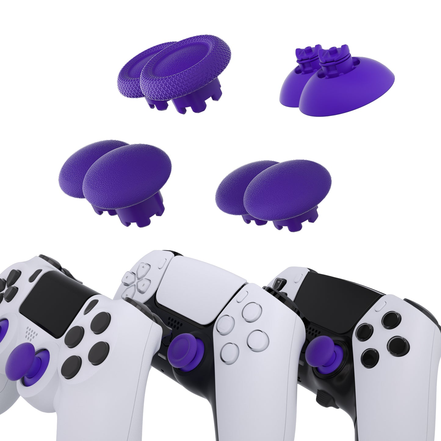 eXtremeRate EDGE Sticks Replacement Interchangeable Thumbsticks for PS5 & PS5 Edge & PS4 All Model Controllers - Purple