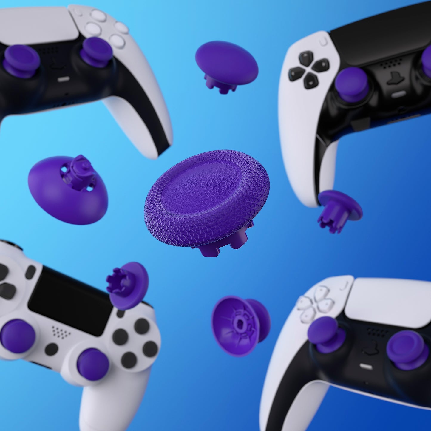 eXtremeRate EDGE Sticks Replacement Interchangeable Thumbsticks for PS5 & PS5 Edge & PS4 All Model Controllers - Purple