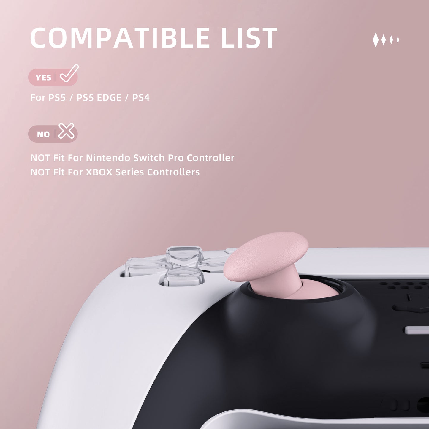 eXtremeRate EDGE Sticks Replacement Interchangeable Thumbsticks for PS5 & PS5 Edge & PS4 All Model Controllers - Cherry Blossoms