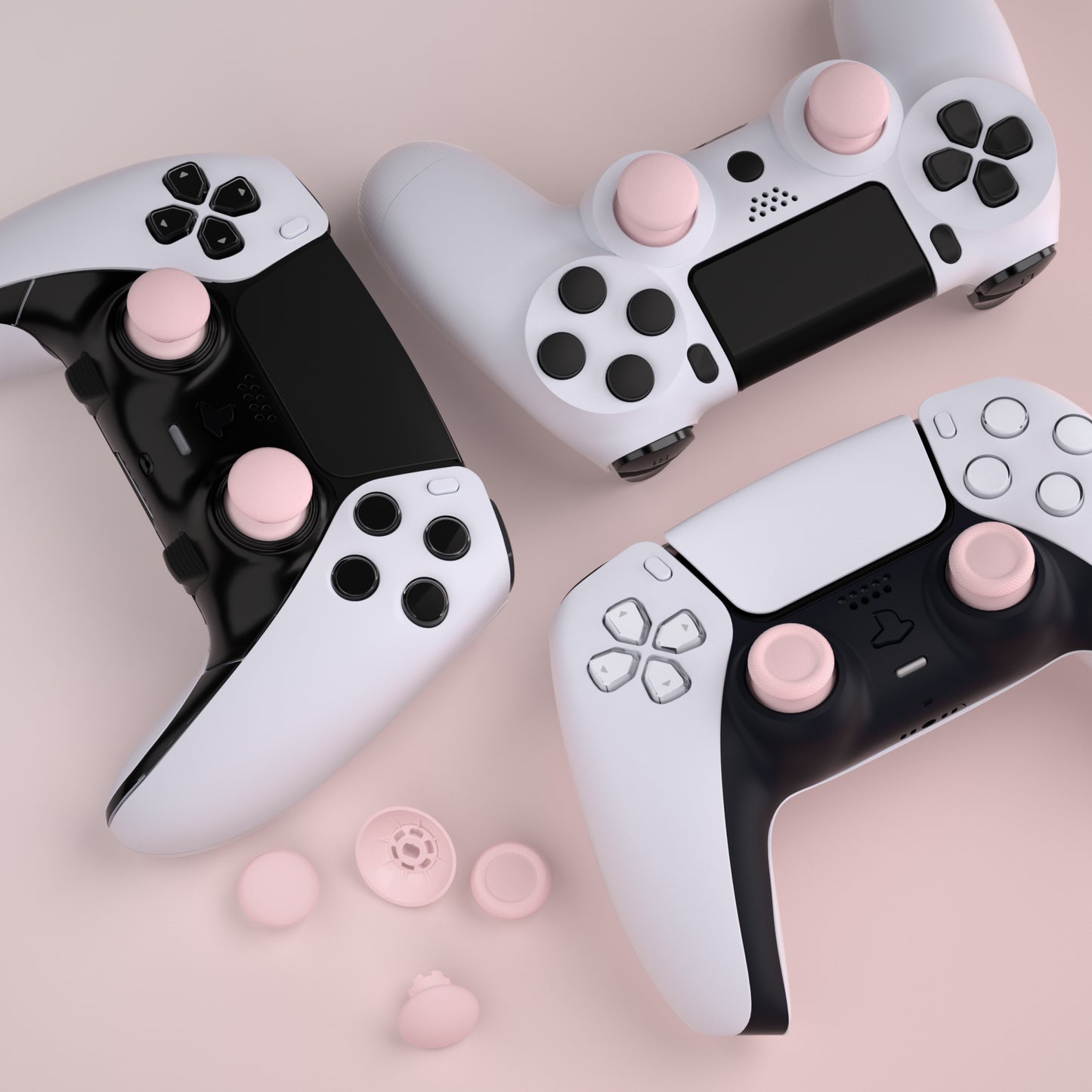 eXtremeRate EDGE Sticks Replacement Interchangeable Thumbsticks for PS5 & PS5 Edge & PS4 All Model Controllers - Cherry Blossoms