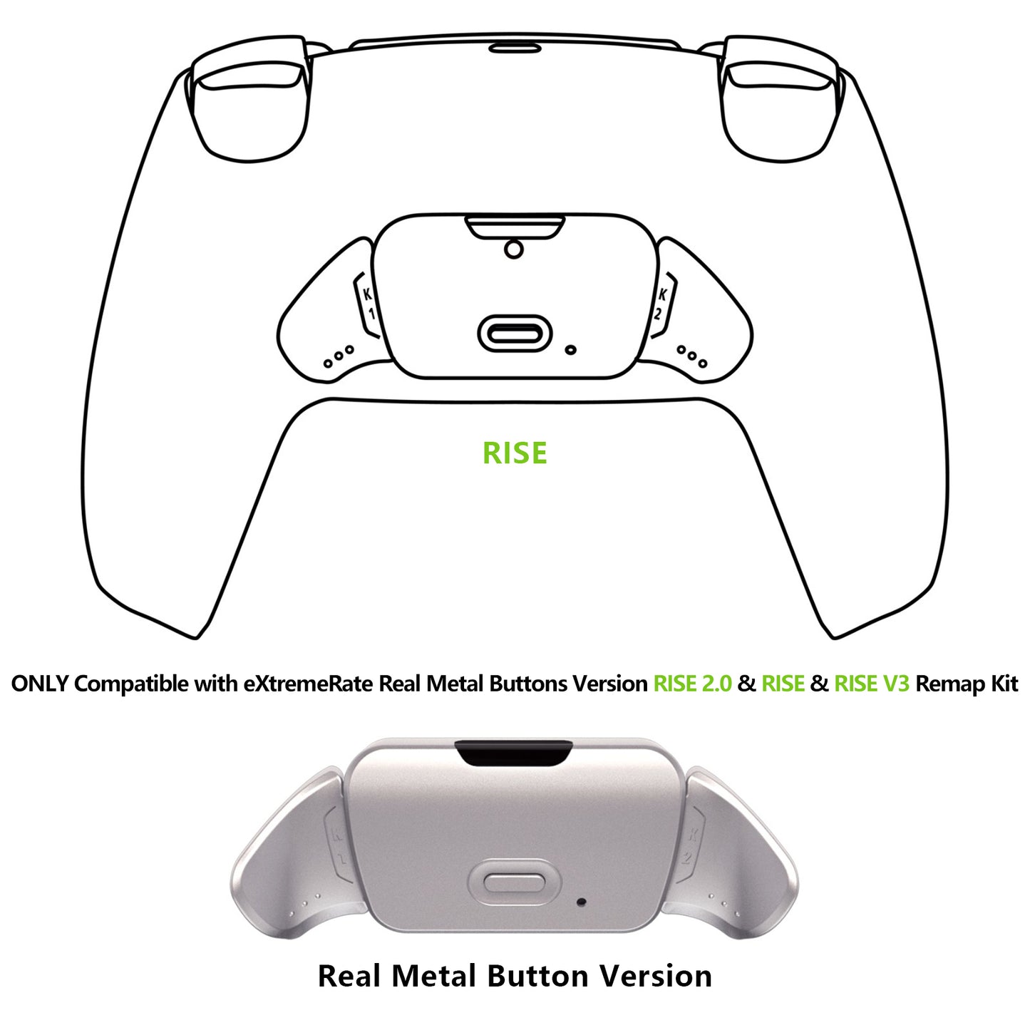 eXtremeRate Replacement Remap Board for PS5 Controller, Compatible with Real Metal Buttons (RMB) Version RISE 2.0 Remap Kit (BDM-010/020) & Real Metal Buttons Versions RISE / RISE V3 Remap Kit (BDM-030/040/050)
