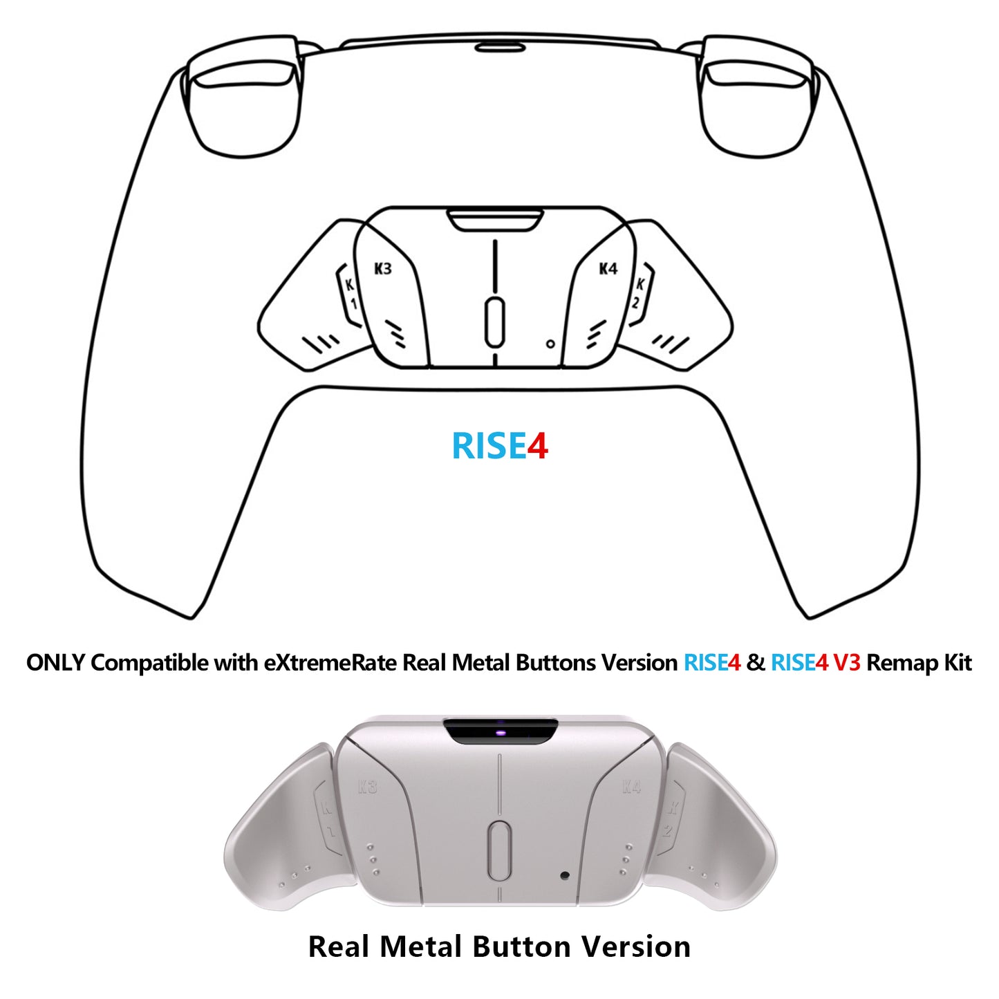 eXtremeRate Replacement Remap Board for PS5 Controller, Compatible with Real Metal Buttons (RMB) Version RISE4 Remap Kit (BDM-010/020) & Real Metal Buttons Versions RISE4 / RISE4 V3 Remap Kit (BDM-030/040/050)