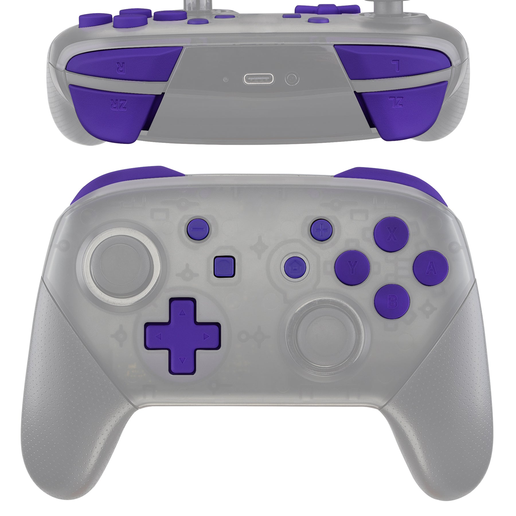 eXtremeRate Purple Repair ABXY D-pad ZR ZL L R Keys for Nintendo