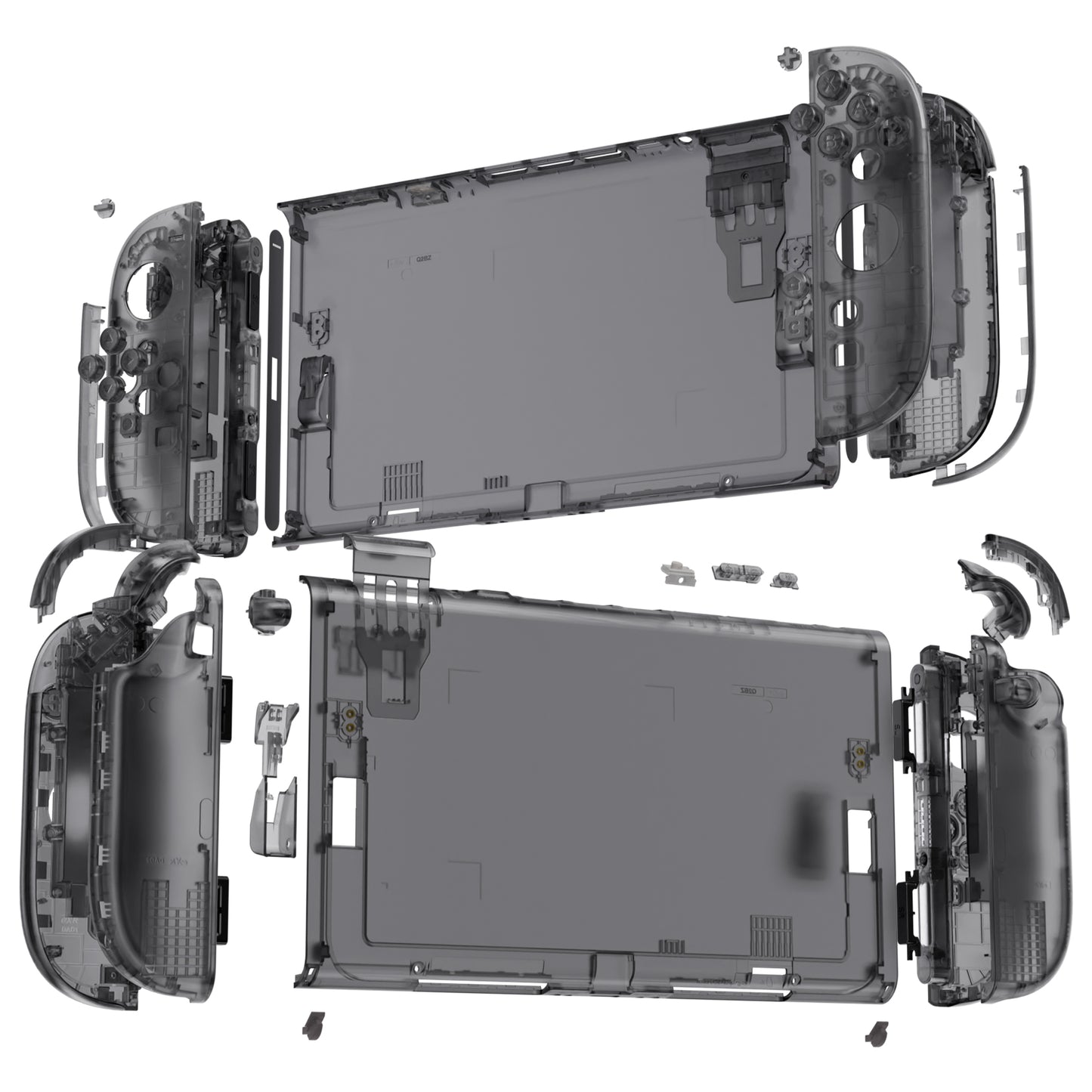 eXtremeRate DIY Replacement Full Set Shells with Buttons for Nintendo Switch 2 - Deluxe Version - Clear Slate Black