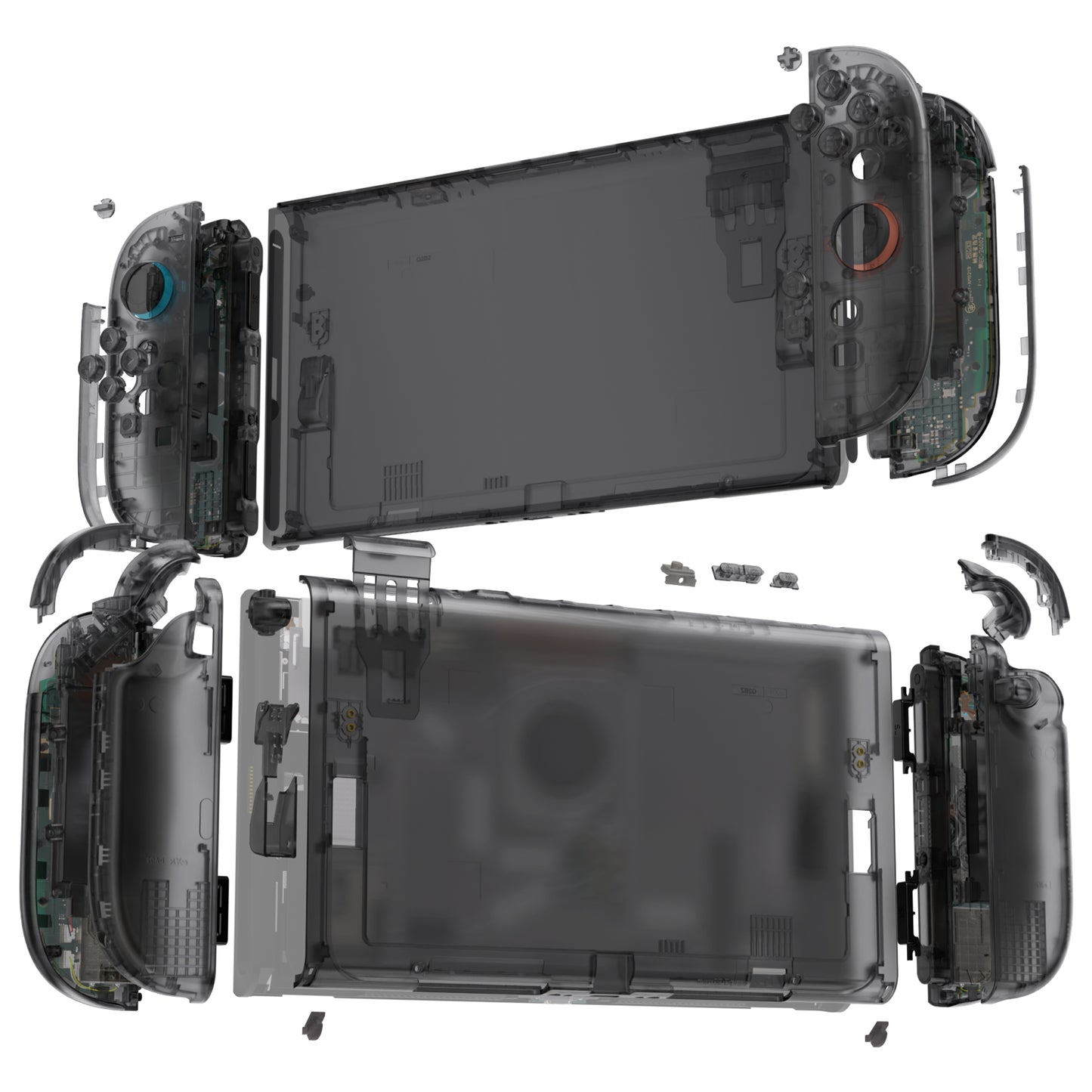 eXtremeRate DIY Replacement Full Set Shells with Buttons for Nintendo Switch 2 - Deluxe Version - Clear Slate Black