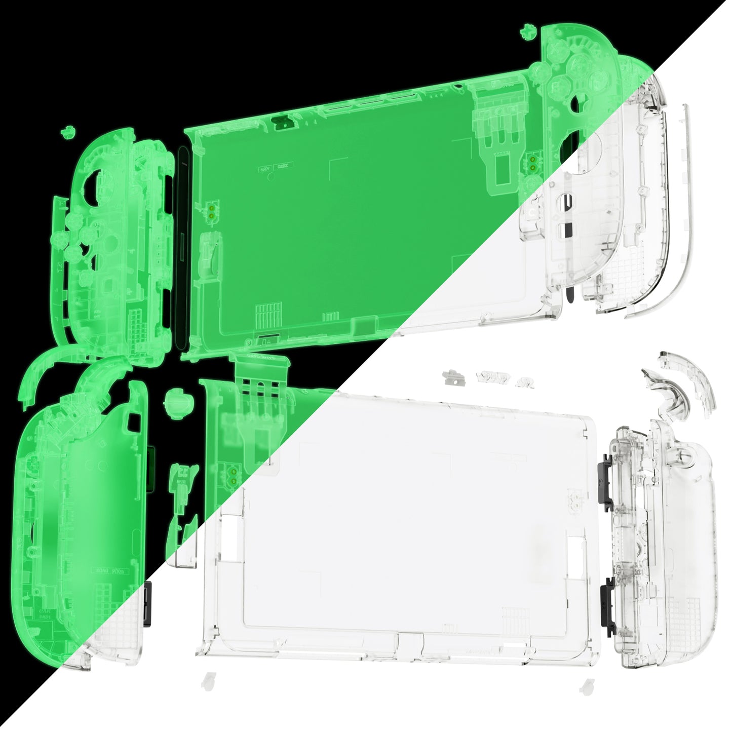 eXtremeRate DIY Replacement Full Set Shells with Buttons for Nintendo Switch 2 - Deluxe Version - Glow in Dark - Green